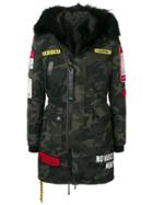 Philipp Plein Camouflage Patch Coat - Grey