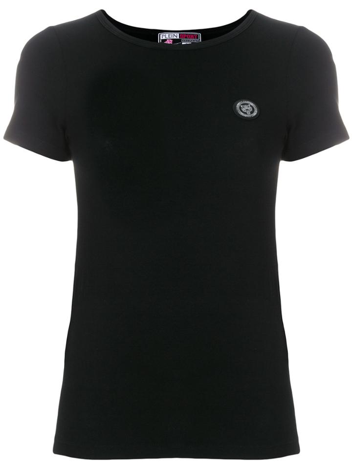 Plein Sport Stretch Logo Patch Tee - Black