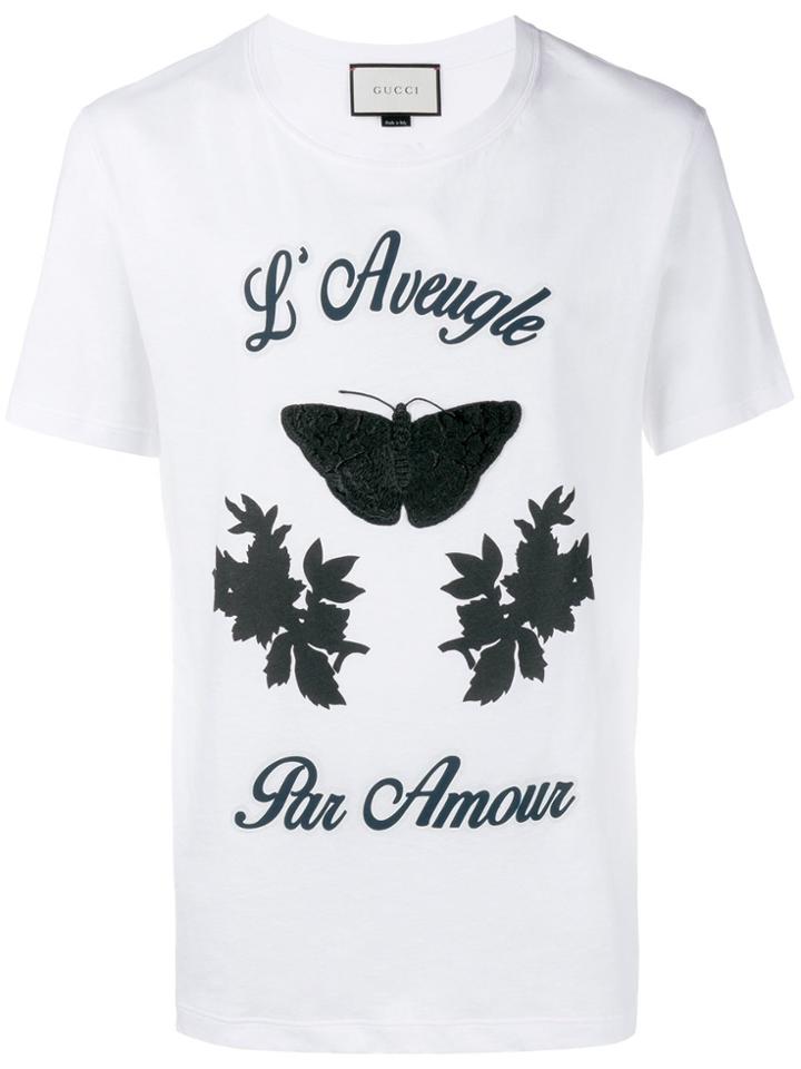 Gucci Embroidered Butterfly T-shirt - White