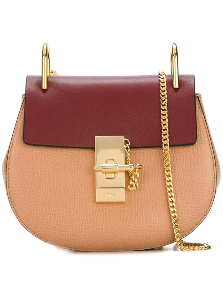 Chloé 'drew' Shoulder Bag, Women's, Nude/neutrals, Calf Leather/calf Suede