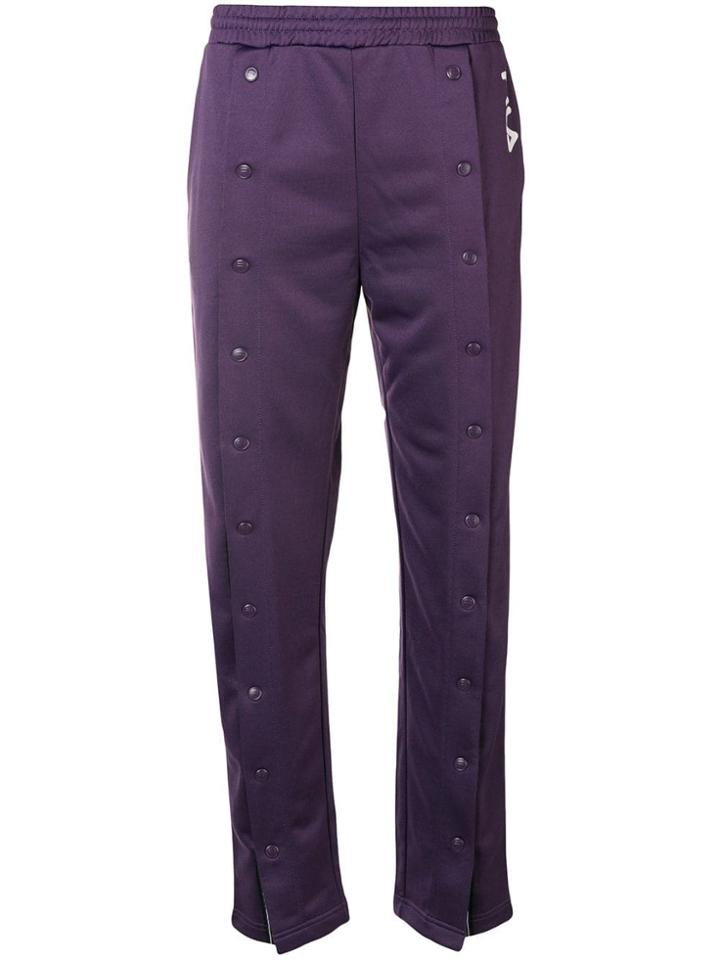 Fila Front Popper Track Pants - Purple