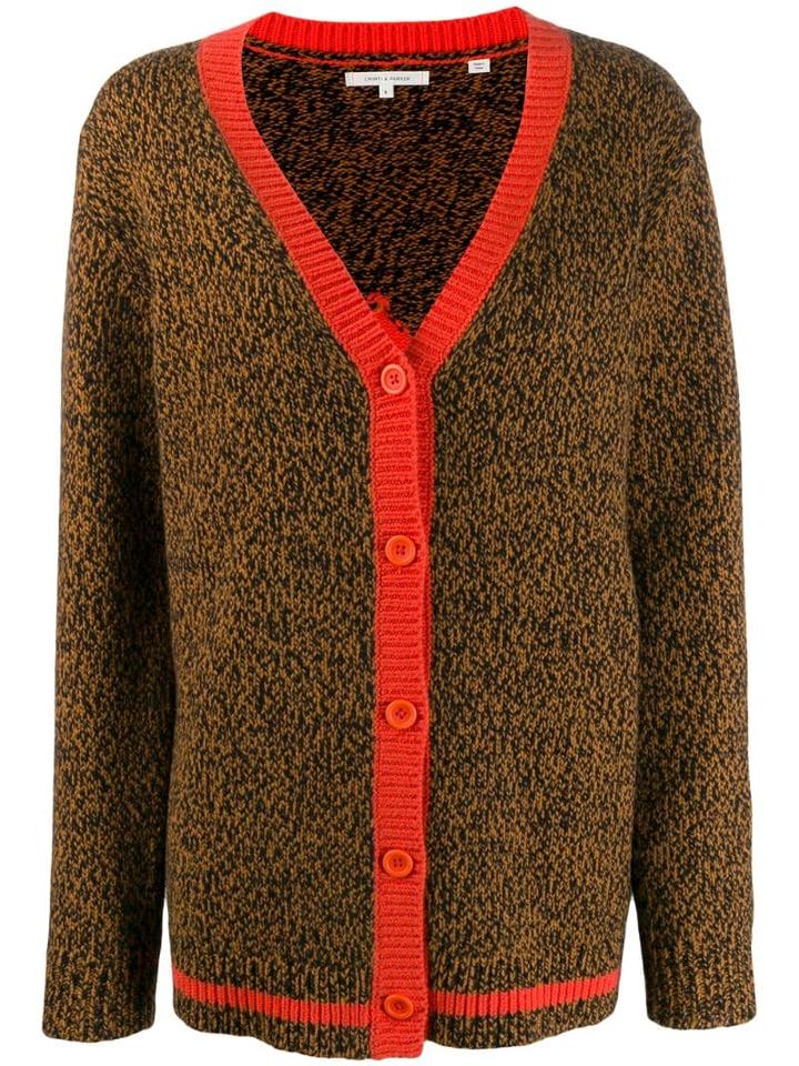 Chinti & Parker Contrast Trimmed Cardigan - Brown