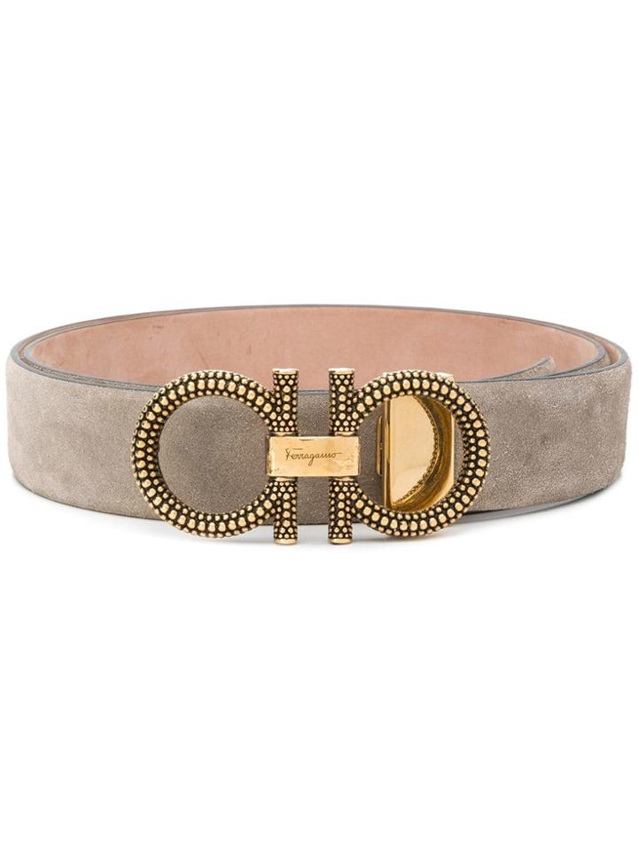 Salvatore Ferragamo Double Gancio Buckle Belt - Neutrals