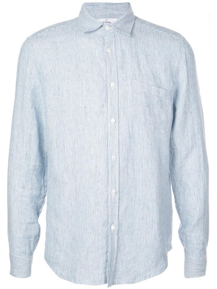 Portuguese Flannel Striped Print Shirt - Blue