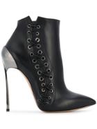 Casadei Techno Blade Lace-up Booties - Black