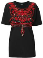 Marcelo Burlon County Of Milan Sonia T-shirt, Women's, Size: Small, Black, Cotton/acrylic/glass