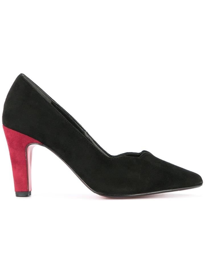 Loveless Contrast Heel Pumps - Black