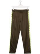 Msgm Kids Side-stripe Track Trousers - Green