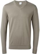 Aspesi V Neck Sweater, Men's, Size: 50, Green, Cotton