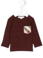 Burberry Kids - Check Pocket Long Sleeve Top - Kids - Cotton - 18 Mth, Red