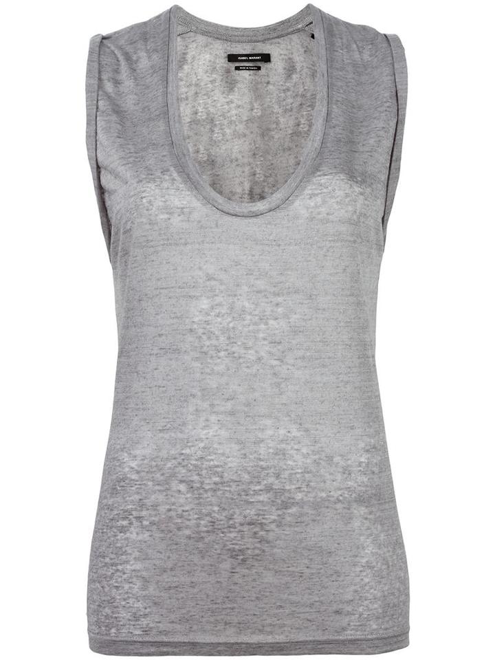Isabel Marant - Maik Tank Top - Women - Linen/flax - Xs, Women's, Grey, Linen/flax