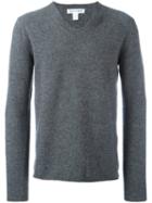 Comme Des Garçons Play Classic V-neck Sweater, Men's, Size: Large, Grey, Wool