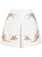 Zimmermann Cross Stitch Flower Shorts - White