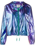 Essentiel Antwerp Metallic Hooded Jacket - Blue