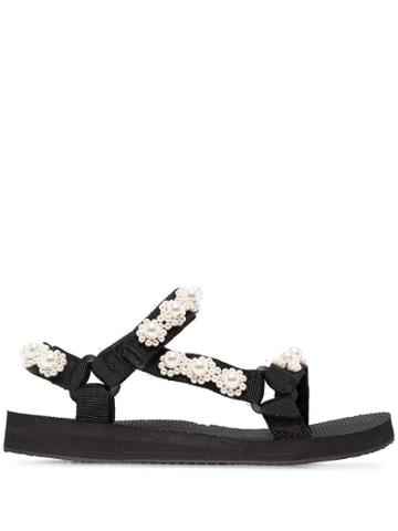 Arizona Love Pearl Embellished Sandals - Black