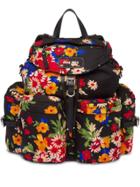 Miu Miu Floral Cordura Backpack - Black