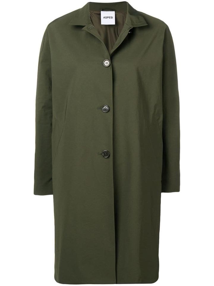 Aspesi Front Button Coat - Green