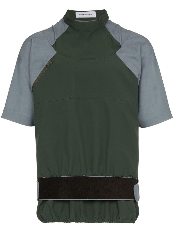 Kiko Kostadinov Contrast Sleeve Velcro Waist T-shirt - Green