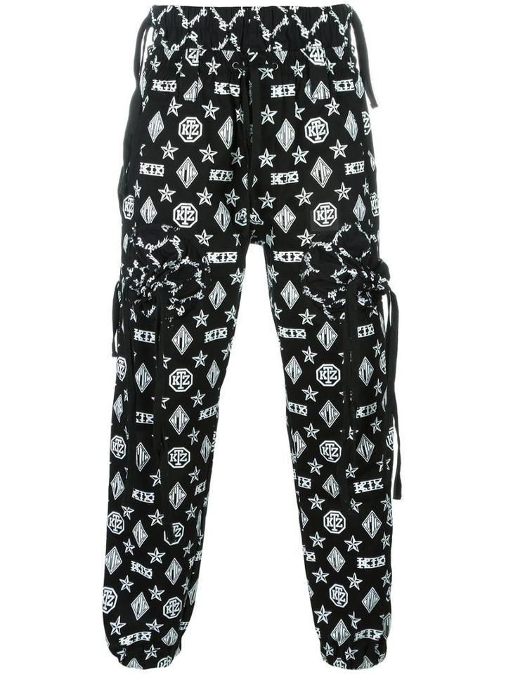 Ktz Gathered Pockets Track Pants, Men's, Size: Small, Black, Cotton