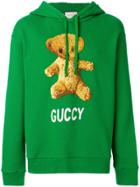 Gucci Embroidedered Teddy Bear Hoodie - Green