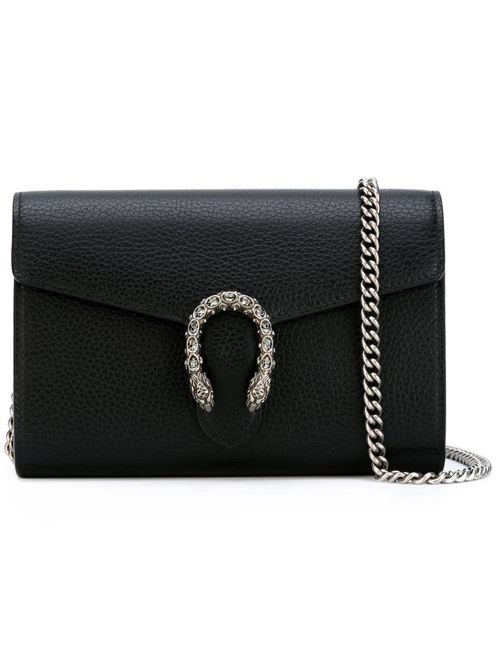 Gucci Dionysus Shoulder Bag, Women's, Black, Calf Leather/metal/glass