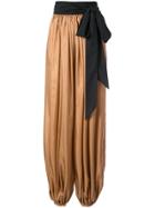 Kalita Draped Flared Trousers - Pink & Purple