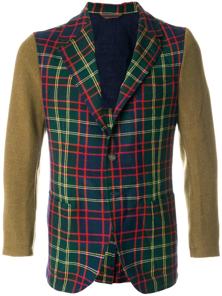 Fortela Tartan Fitted Blazer - Green