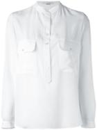 Stella Mccartney - Mandarin Collar Shirt - Women - Silk - 38, White, Silk