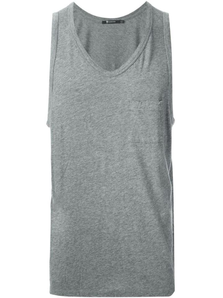 Alexander Wang Scoop Neck Tank Top, Men's, Size: L, Grey, Cotton