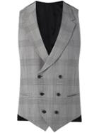 Caruso - Plaid Double Breasted Waistcoat - Men - Cupro/wool - 50, Grey, Cupro/wool