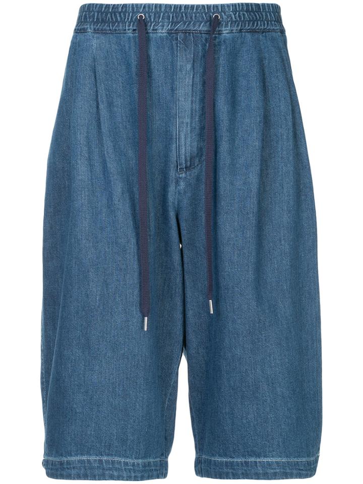 Monkey Time Knee-length Denim Shorts - Blue