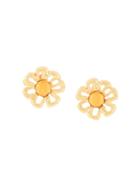 Givenchy Pre-owned Flower Stone Earrings - Yellow