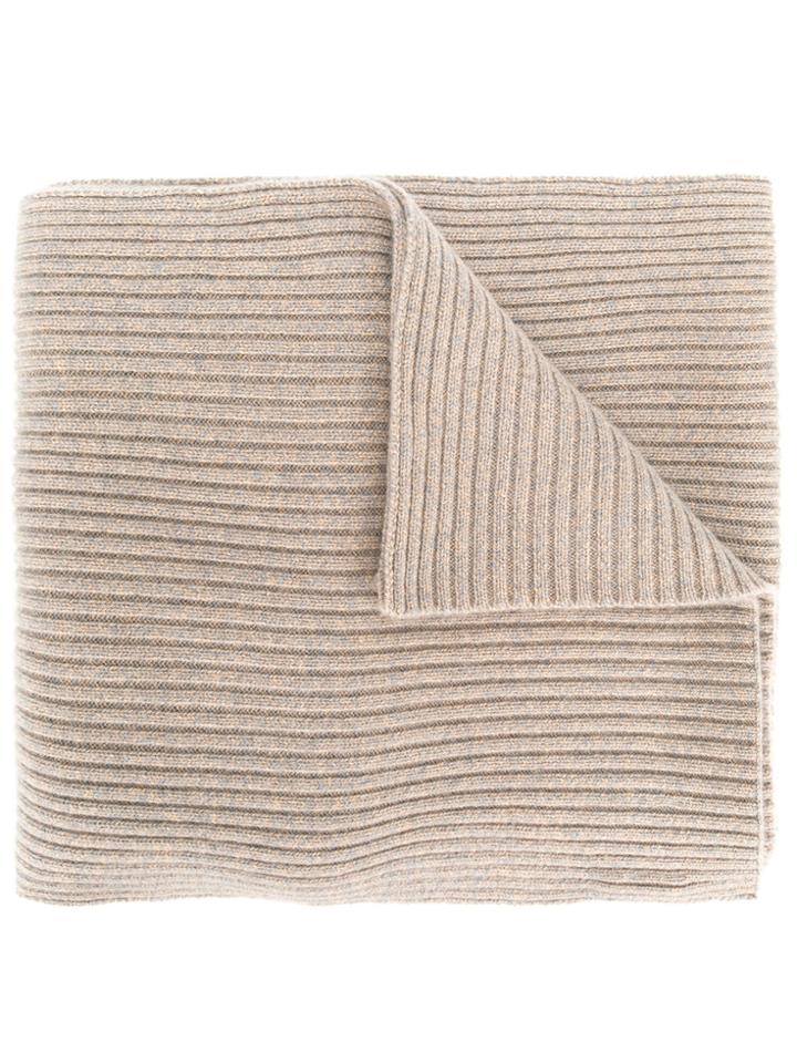 N.peal Short Ribbed Scarf - Nude & Neutrals