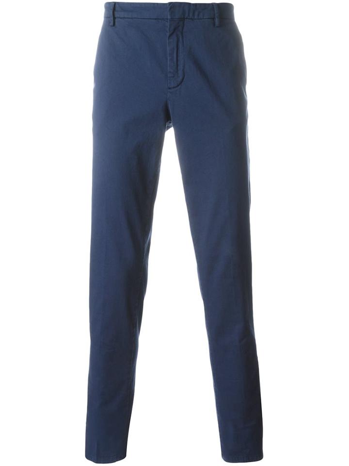 Kenzo Slim-fit Chinos, Men's, Size: 50, Blue, Cotton/spandex/elastane