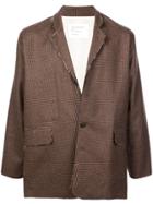 Camiel Fortgens Check Print Distressed Blazer - Brown