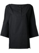 Jil Sander Boat Neck Blouse, Women's, Size: 46, Black, Cotton