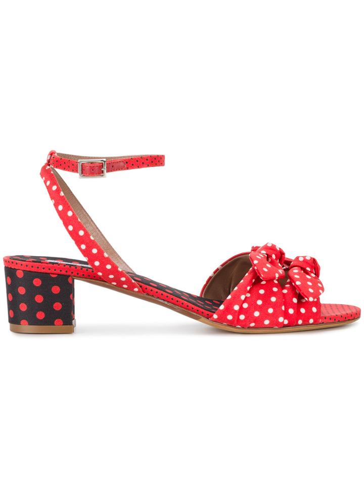 Tabitha Simmons Polka Dot Strappy Sandals - Red