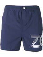 Kenzo Logo Print Swim Shorts, Men's, Size: Xs, Blue, Nylon
