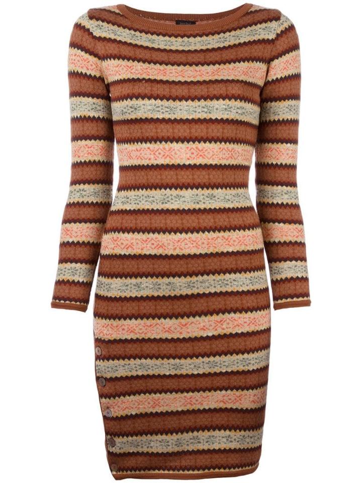 Jean Paul Gaultier Pre-owned Fair Isle Knitted Dress - Brown