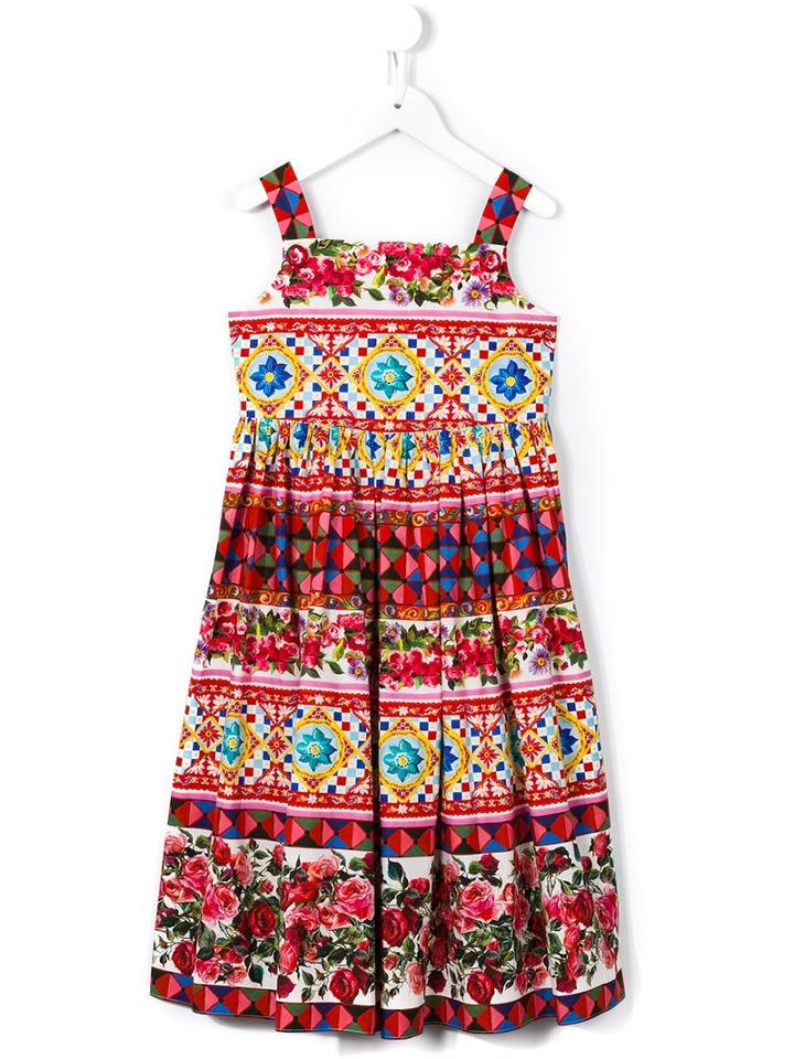 Dolce & Gabbana Kids Carretto Con Rose (pink) Dress, Girl's, Size: 6 Yrs