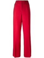 Luisa Cerano Straight Leg Trousers, Women's, Size: 38, Red, Polyester/viscose/virgin Wool