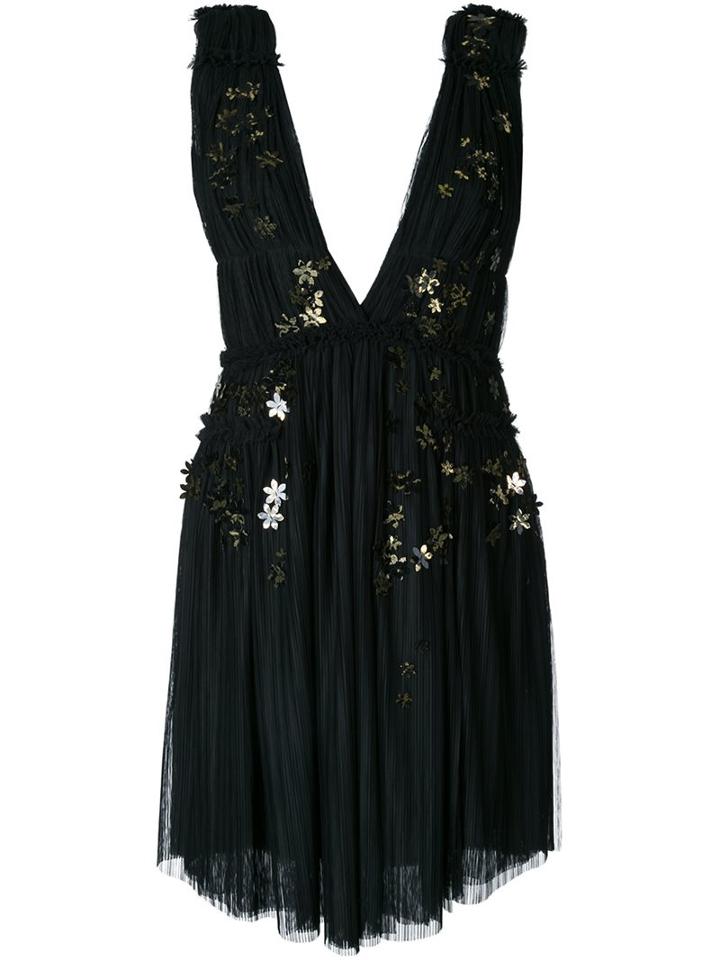 Jay Ahr Gold-tone Flower Appliqué Dress
