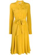 Diane Von Furstenberg Tie-waist Shirt Dress - Yellow