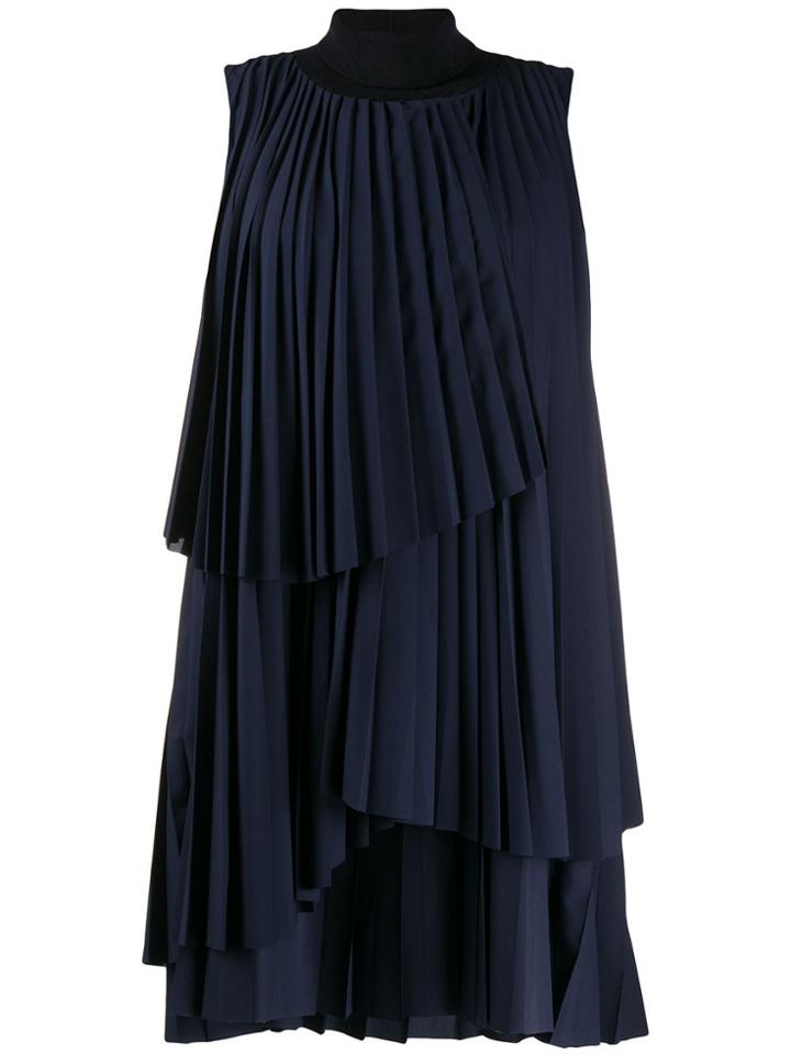 Fabiana Filippi Pleated Mini Dress - Blue