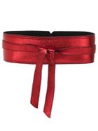 Nk Metallic Leather Belt - Red
