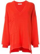 Tibi V-neck Sweater - Red