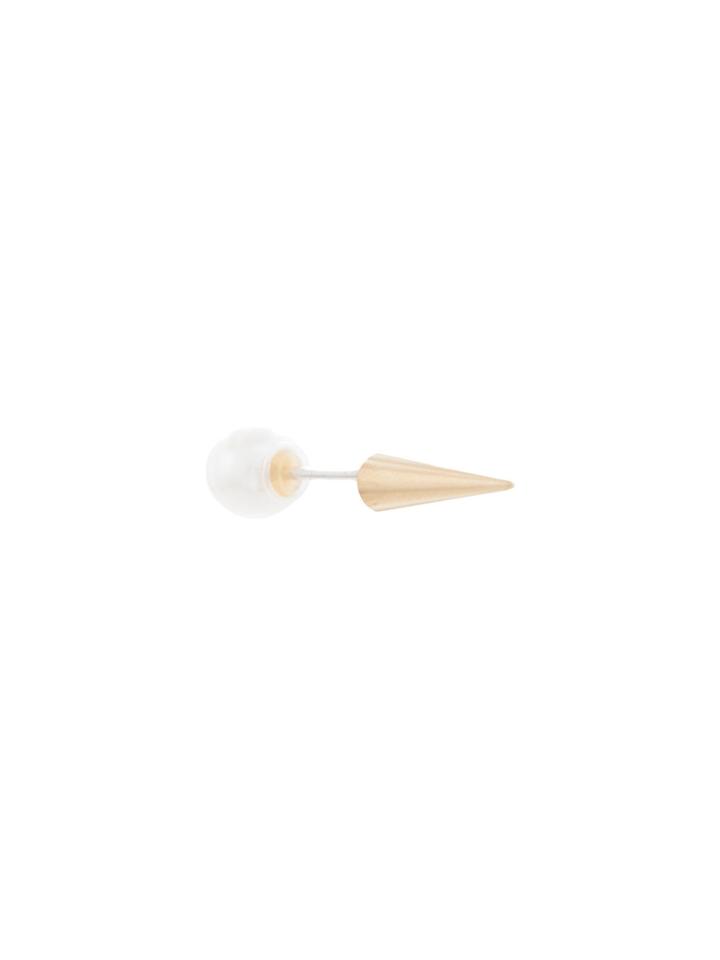 E.m. Spike And Pearl Earring - Metallic