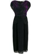 Marco De Vincenzo Plissé Midi Evening Dress - Black