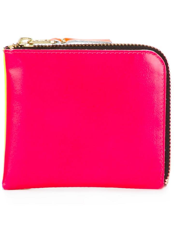 Comme Des Garçons Zipped Purse, Women's, Pink/purple, Goat Skin
