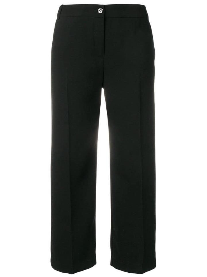 Pinko Wide Leg Cropped Trousers - Black